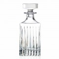 2 Crystal Whiskey Bottles Made in Italy Decorated Design, Luxury Line - Voglia