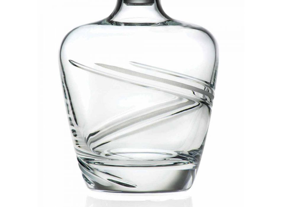 2 Whiskey Bottles in Italian Artisan Ecological Crystal - Cyclone