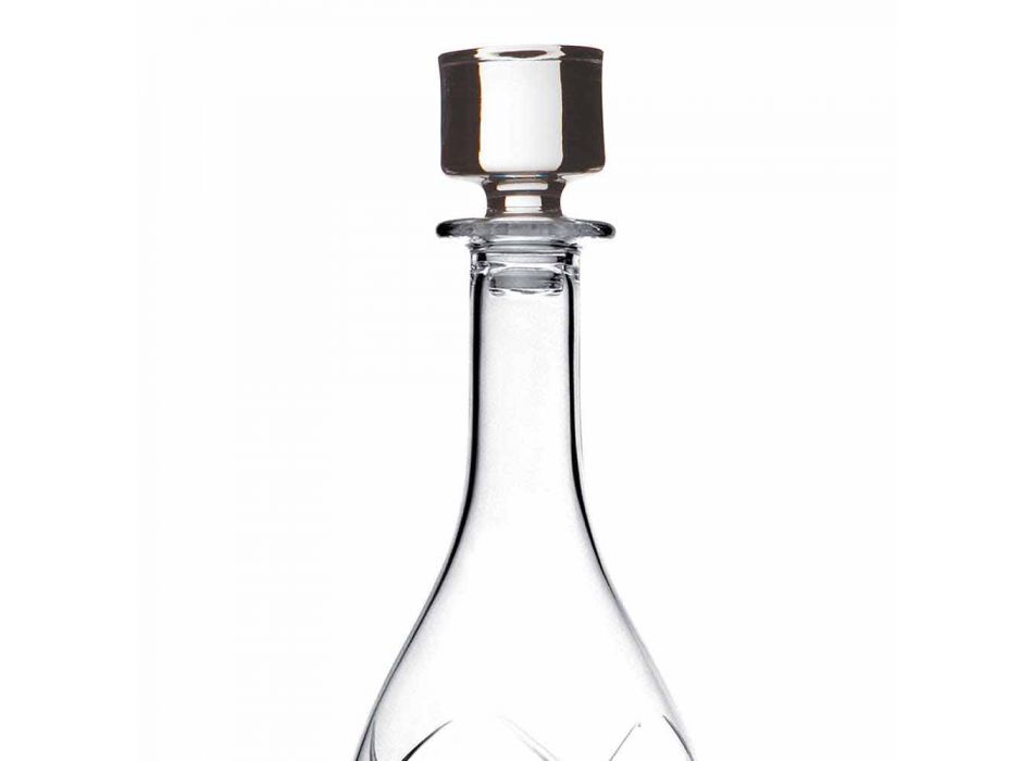 2 Wine Bottles with Round Design Lids in Eco Crystal - Montecristo
