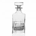 2 Crystal Whiskey Bottles and Decorated Square Design Cap, Luxury Line - Aritmia