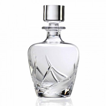 2 Crystal Whiskey Bottles with Luxury Decorated Design Cap - Advent