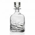 2 Eco Crystal Decorated Whiskey Bottles with Design Cap, Luxury Line - Titanio