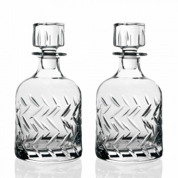 2 Eco-friendly Crystal Whiskey Bottles with Vintage Decorative Cap - Arrhythmia