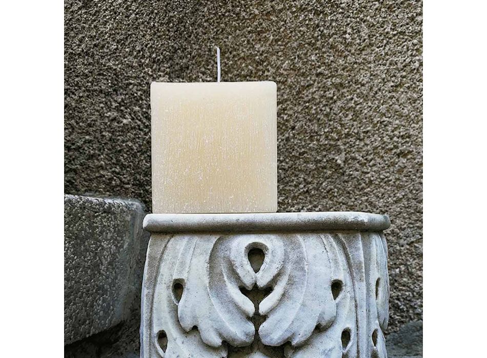 2 Square Candles of Different Sizes in Wax Made in Italy - Adelle Viadurini