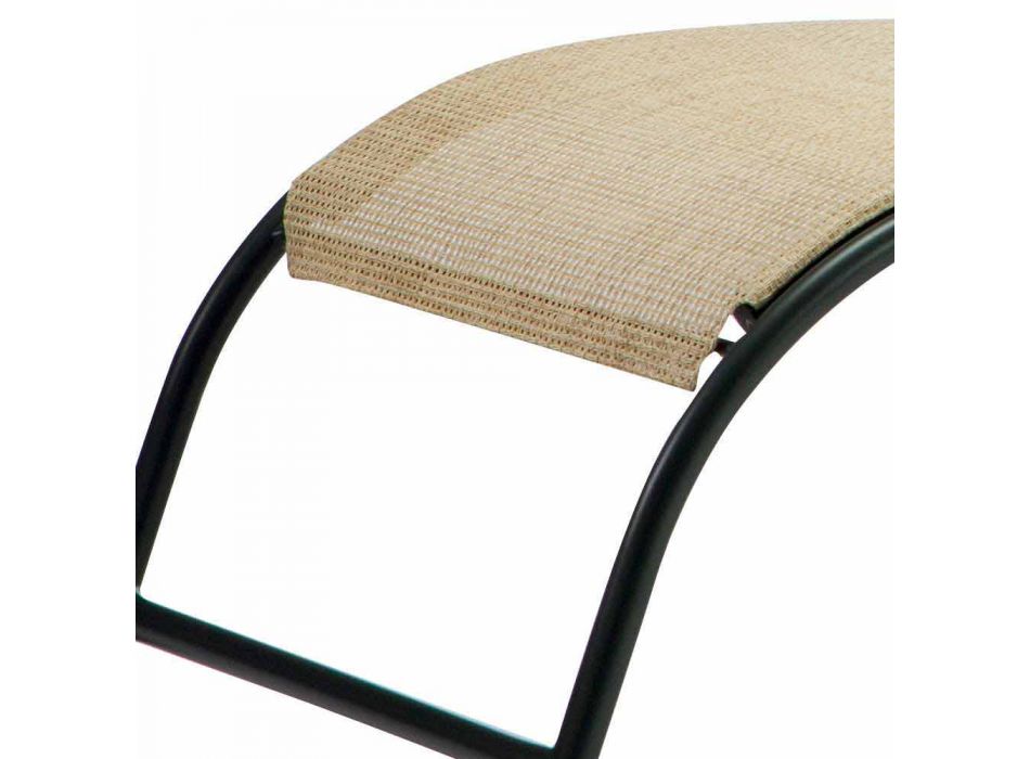 2 Stackable Outdoor Chaise Longues in Metal and Fabric Made in Italy - Perlo