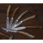 2 Steak Knives with Handle in Ox Horn or Wood Made in Italy - Marino Viadurini