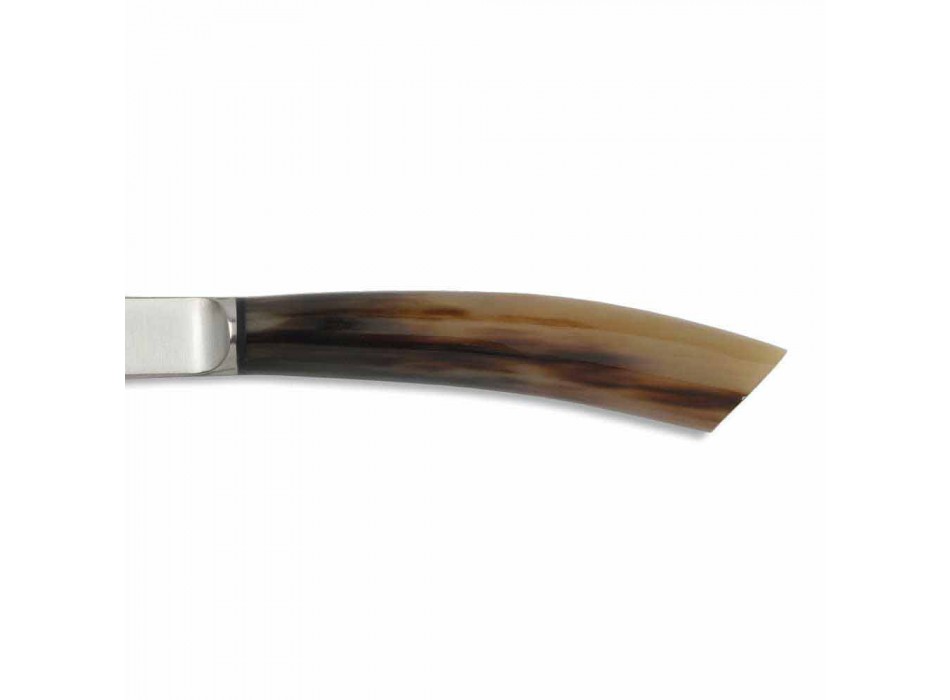 2 Steak Knives with Horn or Wood Handle Made in Italy - Marino