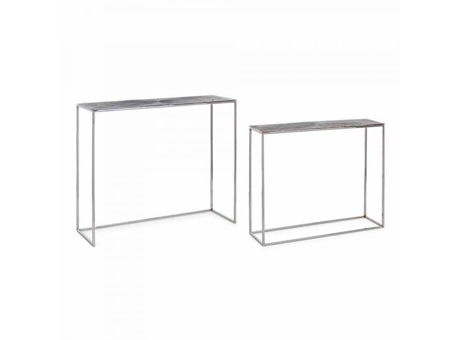 2 Consolle in Steel and Plated Aluminum Modern Design Homemotion - Narnia