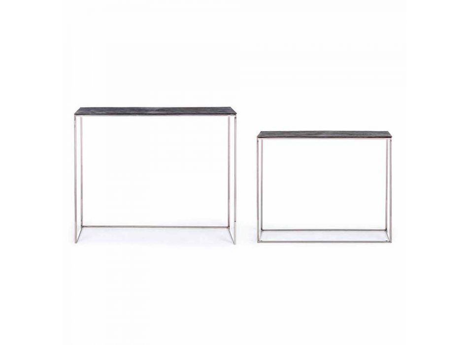 2 Consolle in Steel and Plated Aluminum Modern Design Homemotion - Narnia