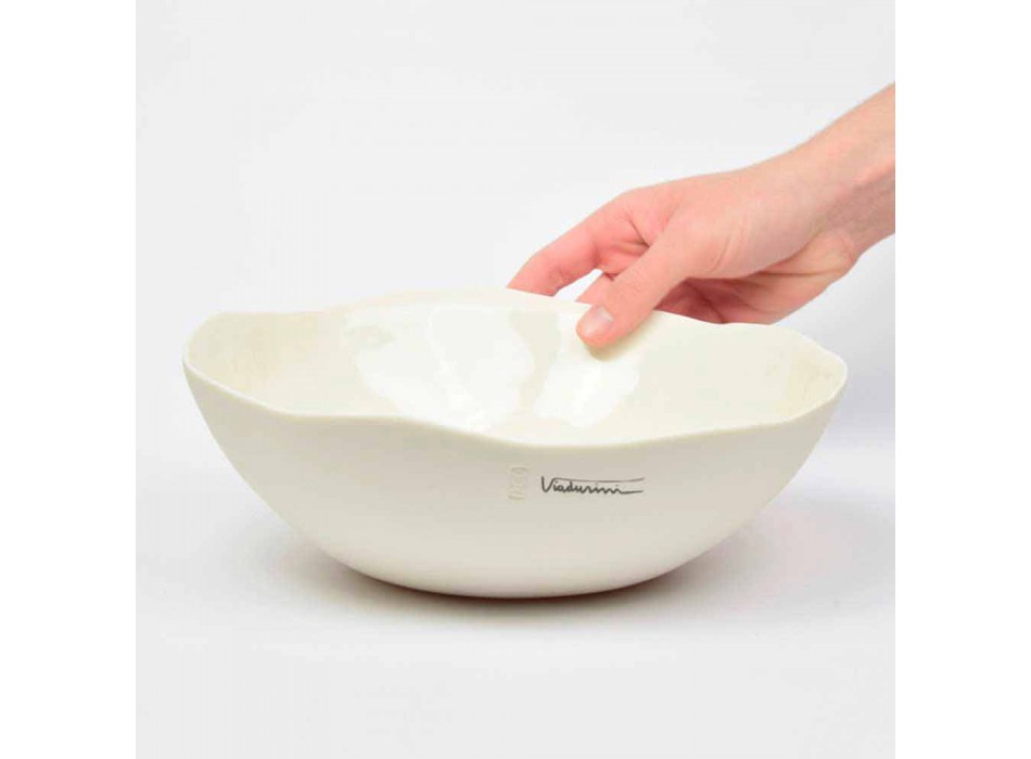 2 Salad Bowls in White Porcelain Unique Pieces of Italian Design - Arciconcreto Viadurini