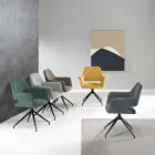 2 180° Swivel Armchairs Upholstered in Fabric and Metal Frame - Ivana Viadurini