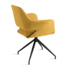 2 180° Swivel Armchairs Upholstered in Fabric and Metal Frame - Ivana Viadurini