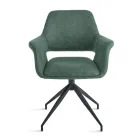 2 180° Swivel Armchairs Upholstered in Fabric and Metal Frame - Ivana Viadurini