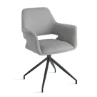 2 180° Swivel Armchairs Upholstered in Fabric and Metal Frame - Ivana Viadurini