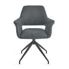 2 180° Swivel Armchairs Upholstered in Fabric and Metal Frame - Ivana Viadurini