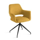 2 180° Swivel Armchairs Upholstered in Fabric and Metal Frame - Ivana Viadurini