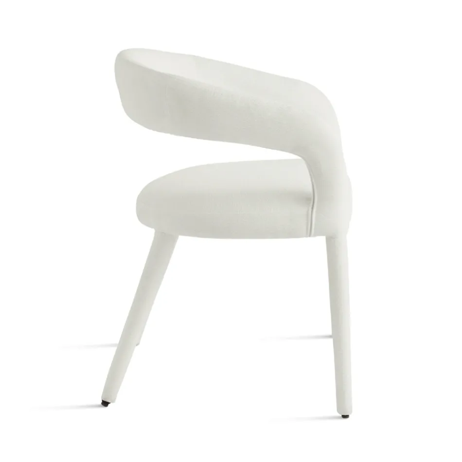 2 Upholstered Armchairs in Bouclè Fabric with Covered Frame - Domenica Viadurini