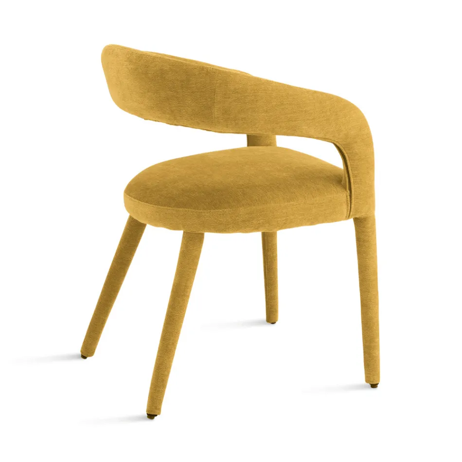 2 Upholstered Armchairs in Bouclè Fabric with Covered Frame - Domenica Viadurini