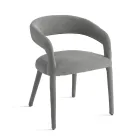 2 Upholstered Armchairs in Bouclè Fabric with Covered Frame - Domenica Viadurini