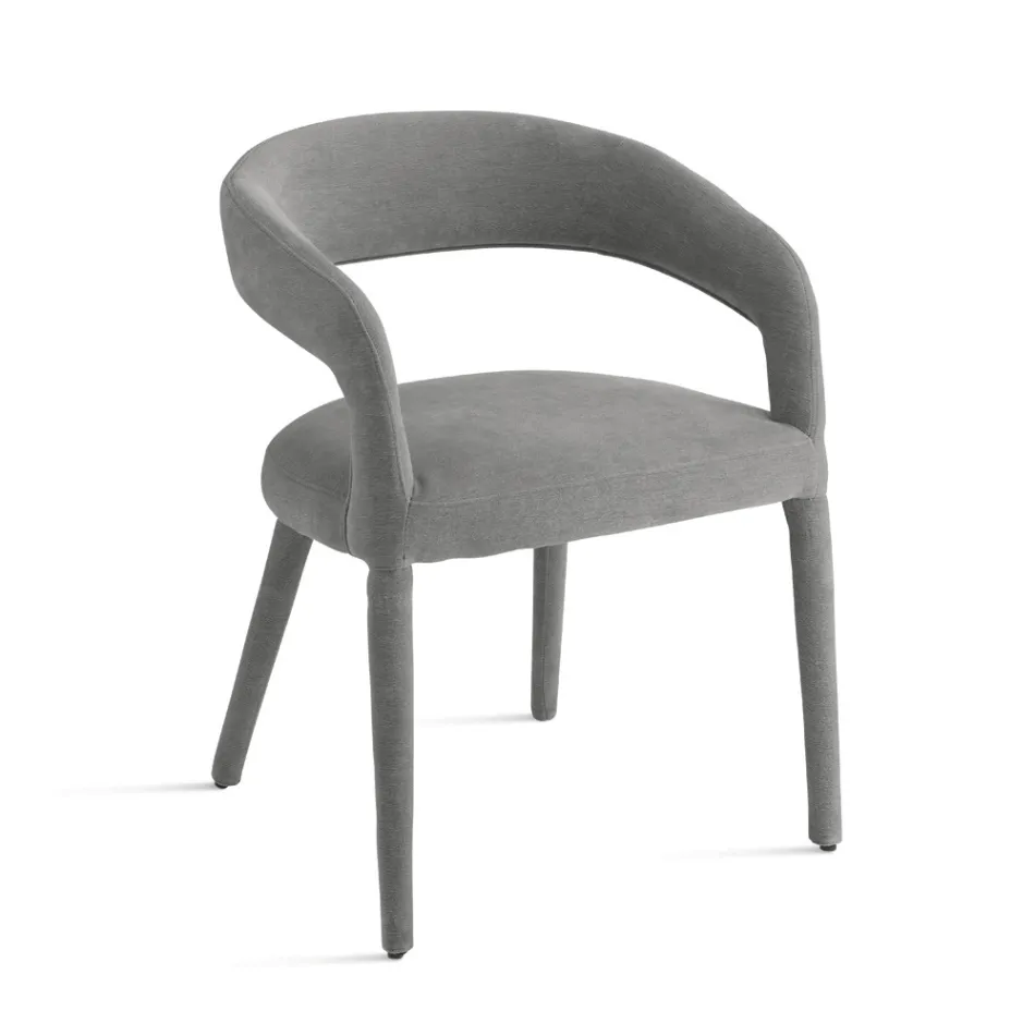 2 Upholstered Armchairs in Bouclè Fabric with Covered Frame - Domenica Viadurini