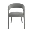 2 Upholstered Armchairs in Bouclè Fabric with Covered Frame - Domenica Viadurini