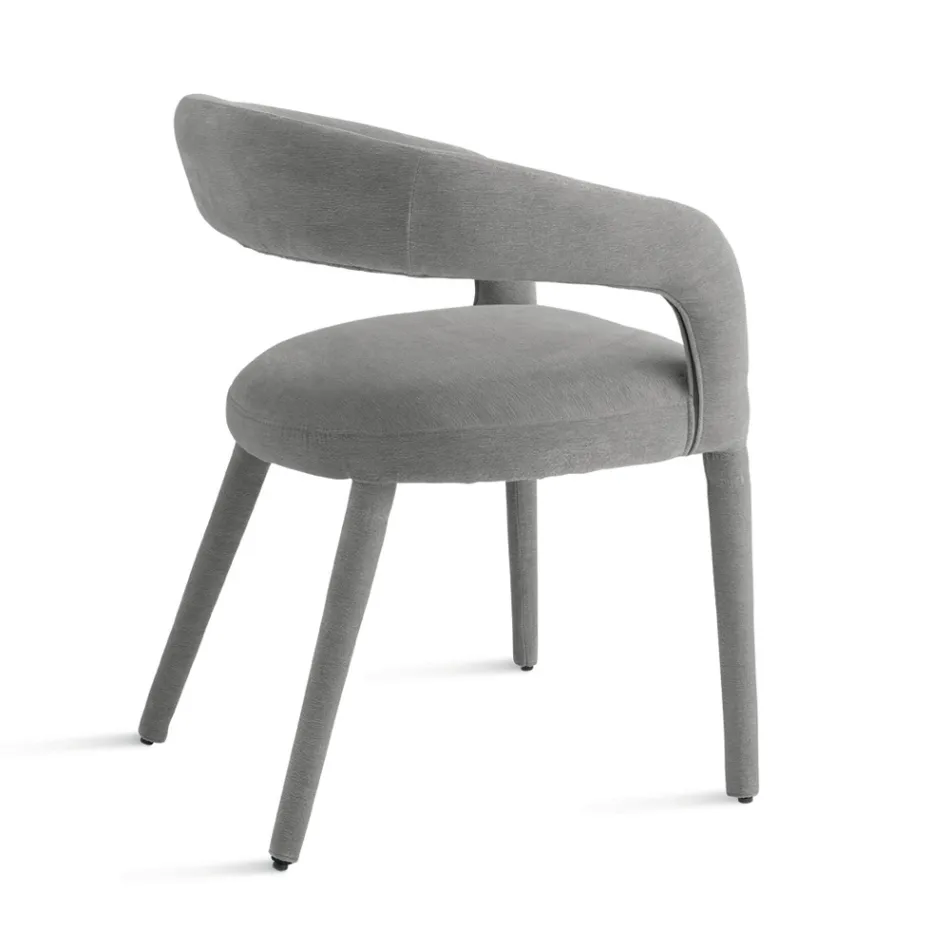 2 Upholstered Armchairs in Bouclè Fabric with Covered Frame - Domenica Viadurini