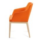 2 Armchairs in Orange Faux Leather and Ash Legs Made in Italy - Mirror Viadurini