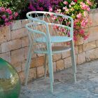2 Outdoor Armchairs in Painted Metal Stackable Made in Italy - Adia Viadurini