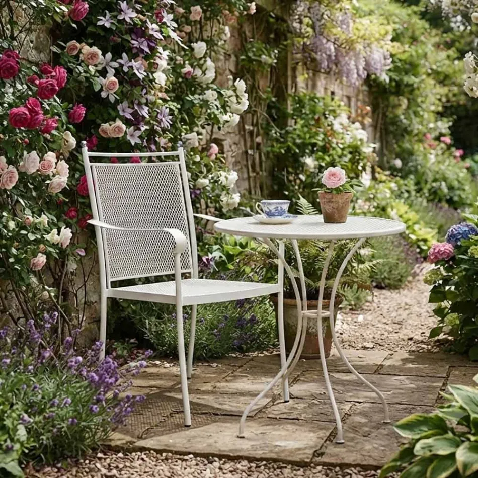 2 Classically Designed Metal Garden Armchairs Made in Italy - Solis Viadurini
