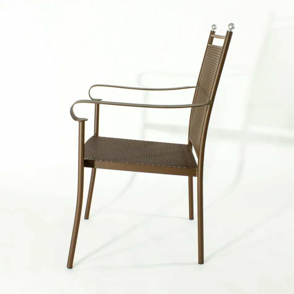 2 Classically Designed Metal Garden Armchairs Made in Italy - Solis Viadurini