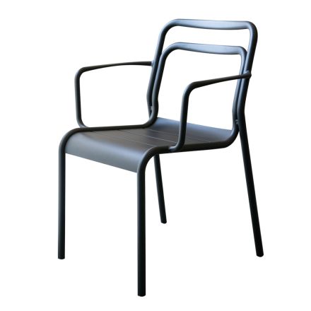 2 Indoor and Outdoor Armchairs in 100% Recycled Aluminum in Different Colors - Drink Viadurini