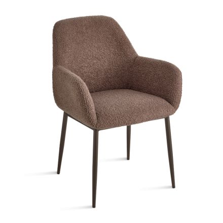 2 Bouclè Fabric Armchairs in Different Colors and Metal Frame - Teodora Viadurini