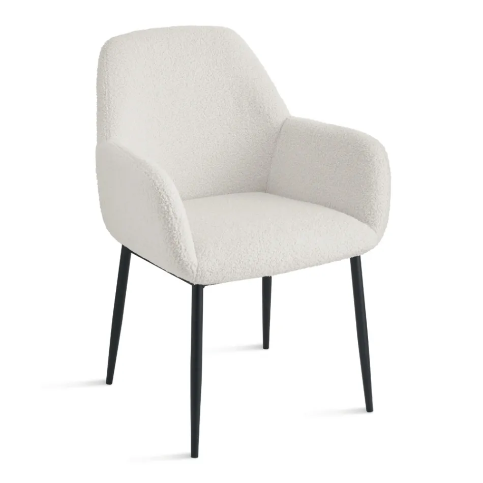 2 Bouclè Fabric Armchairs in Different Colors and Metal Frame - Teodora Viadurini