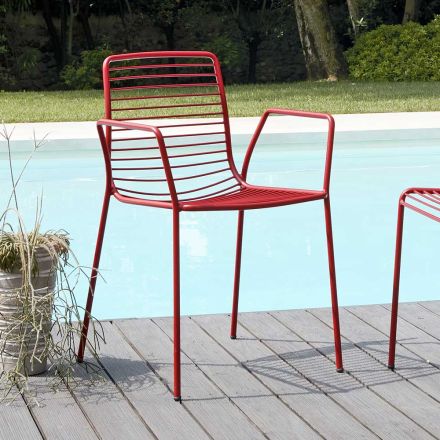 2 Outdoor Armchairs Made of Steel in Different Colors Made in Italy - Summer Viadurini