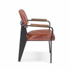 2 Chairs with Armrests in Leatherette Vintage Effect Homemotion - Clare Viadurini