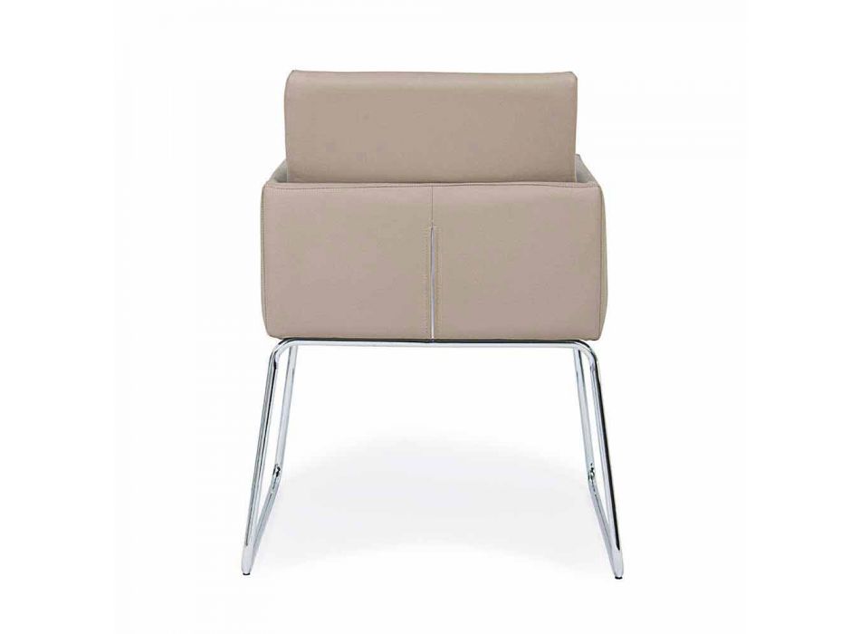 2 Chairs with Armrests Covered in Leatherette Modern Design Homemotion - Farra Viadurini