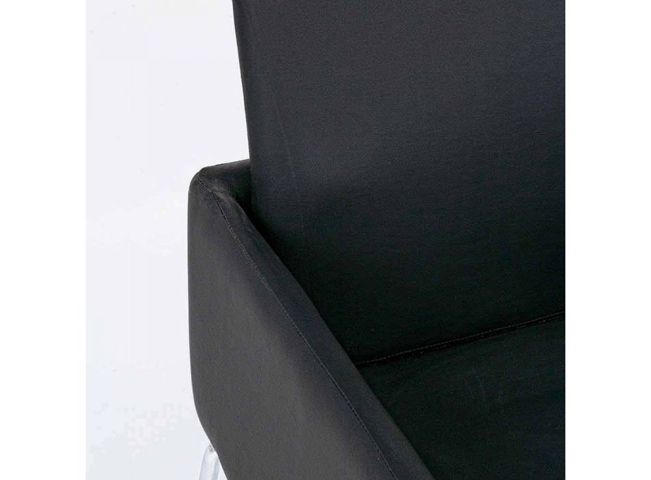 2 Chairs with Armrests Covered in Leatherette Modern Design Homemotion - Farra