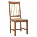 Pair of 2 Design Kitchen Chairs Entirely in Wood - Sandy