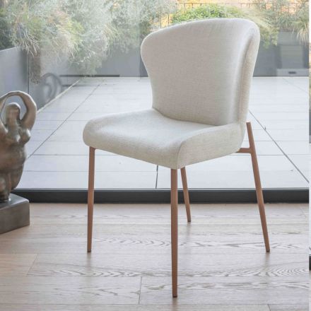 2 Indoor Chairs Made of Metal with Bliss Fabric Seat - Avenia Viadurini