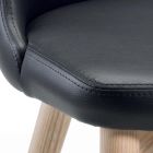 2 Living Room Chairs in Eco-Leather and Natural Ash Made in Italy - Cupcake Viadurini