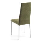 2 Living Room Chairs in Green Fabric and Silver Legs Made in Italy - Owlet Viadurini