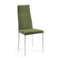 2 Living Room Chairs in Green Fabric and Silver Legs Made in Italy - Owlet