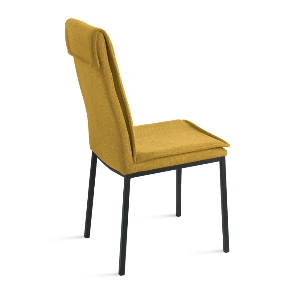 2 Upholstered Chairs in Colorful Fabric and Metal Frame - Fabrizio Viadurini