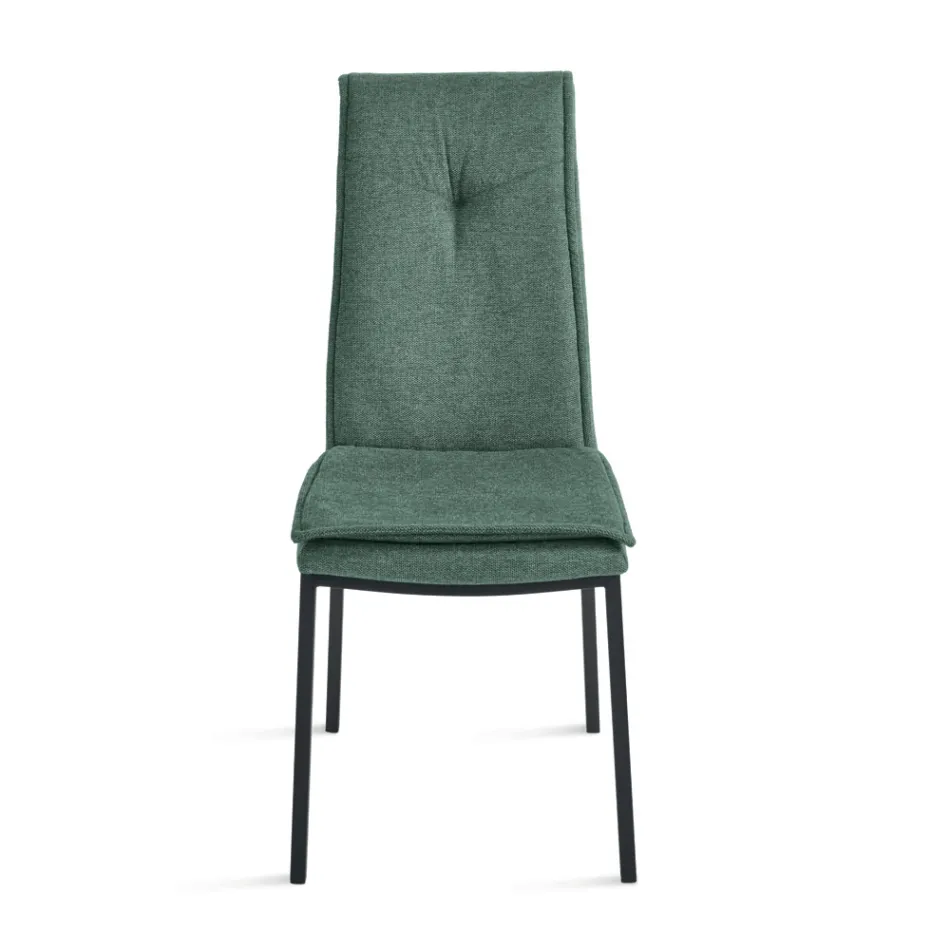 2 Upholstered Chairs in Colorful Fabric and Metal Frame - Fabrizio Viadurini