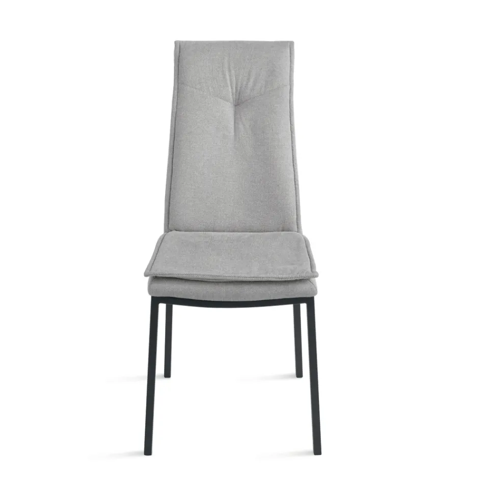 2 Upholstered Chairs in Colorful Fabric and Metal Frame - Fabrizio Viadurini