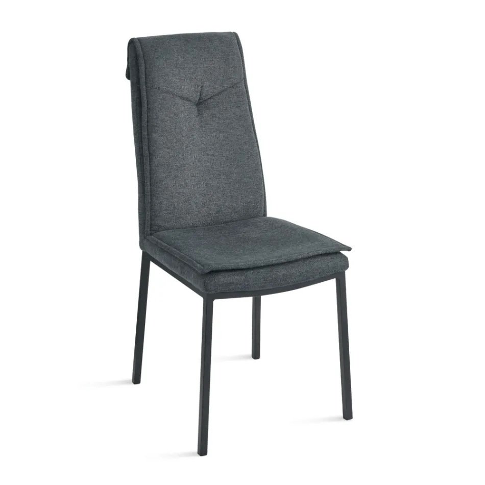 2 Upholstered Chairs in Colorful Fabric and Metal Frame - Fabrizio Viadurini