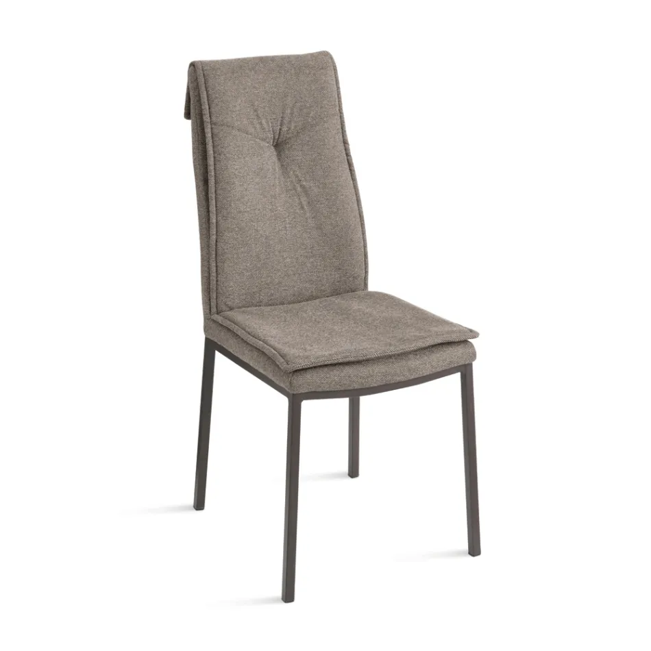 2 Upholstered Chairs in Colorful Fabric and Metal Frame - Fabrizio Viadurini