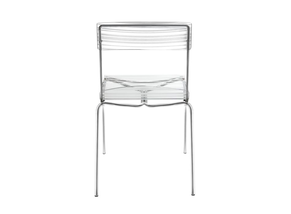 2 Stackable Chairs in Plexiglass and Iron Made in Italy - Timon Viadurini