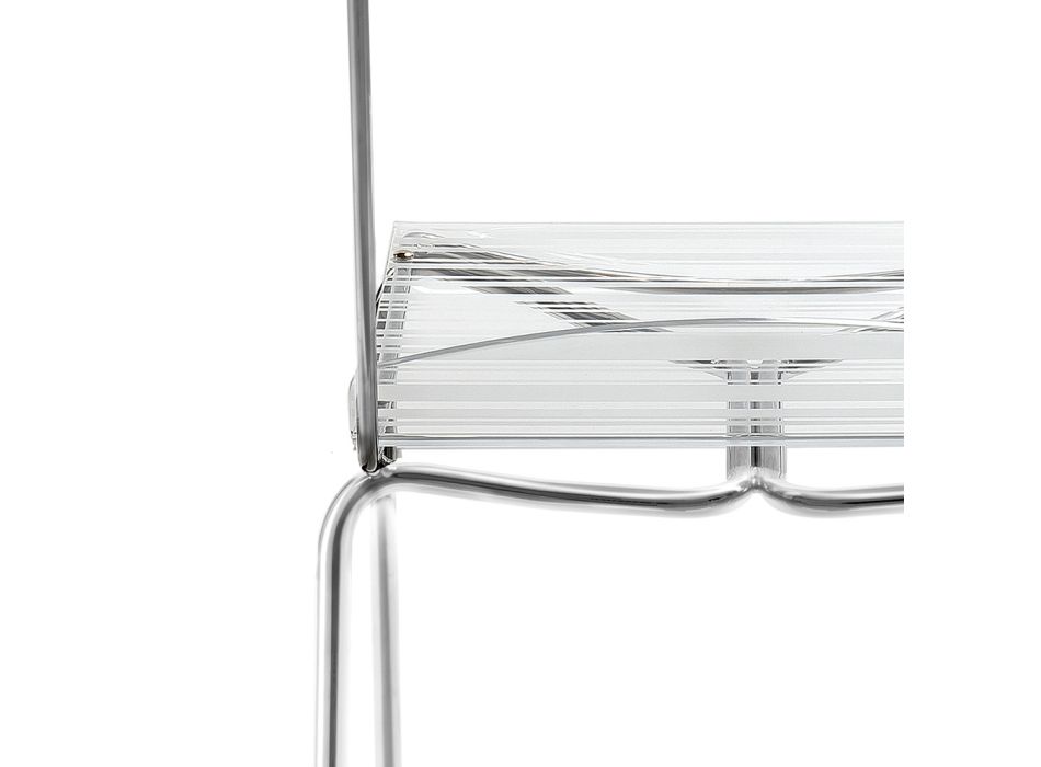 2 Stackable Chairs in Plexiglass and Iron Made in Italy - Timon Viadurini