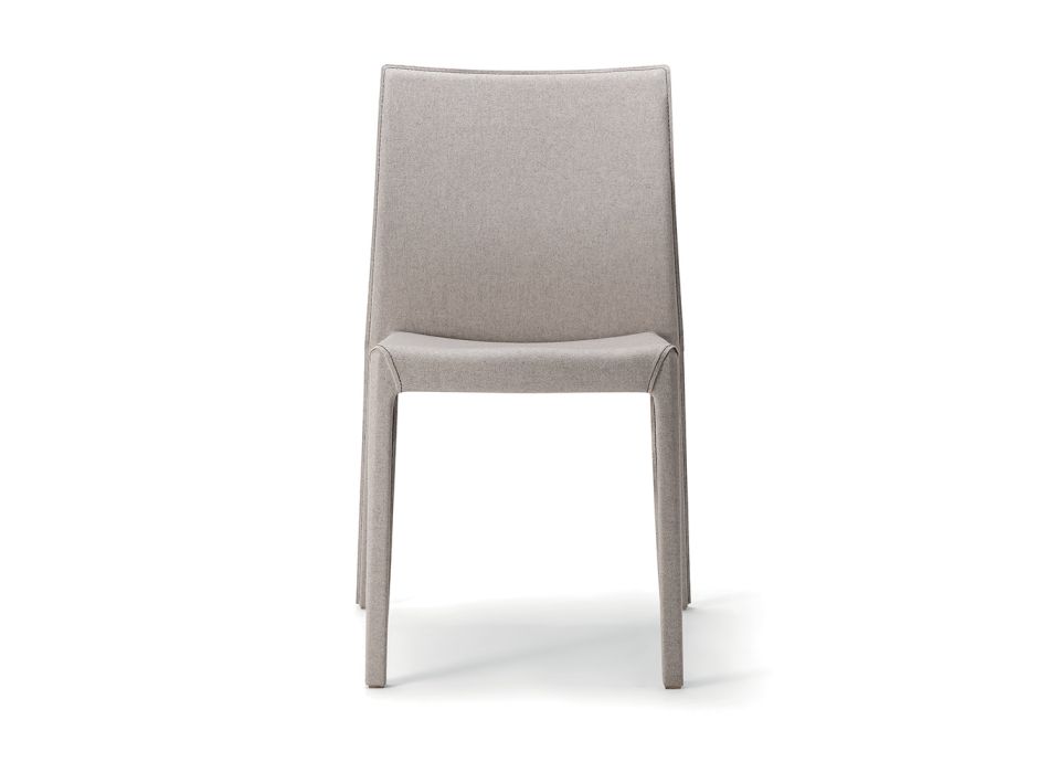 2 Stackable Chairs in Polypropylene, Fiberglass and Upholstered in Wool - Found Viadurini